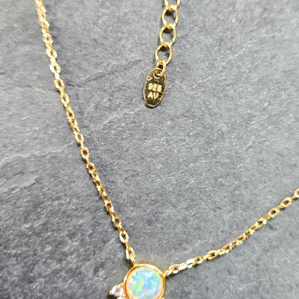 NWT Argento Vivo Sterling Silver Opal and CZ Pendant - Picture 6 of 8